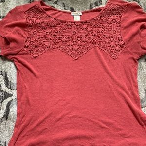 Coral color crop top